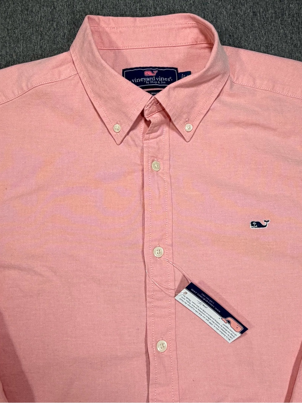 Vineyard Vines Men’s Large Classic Fit What Shirt Pink/Coral 98% Cotton NWT